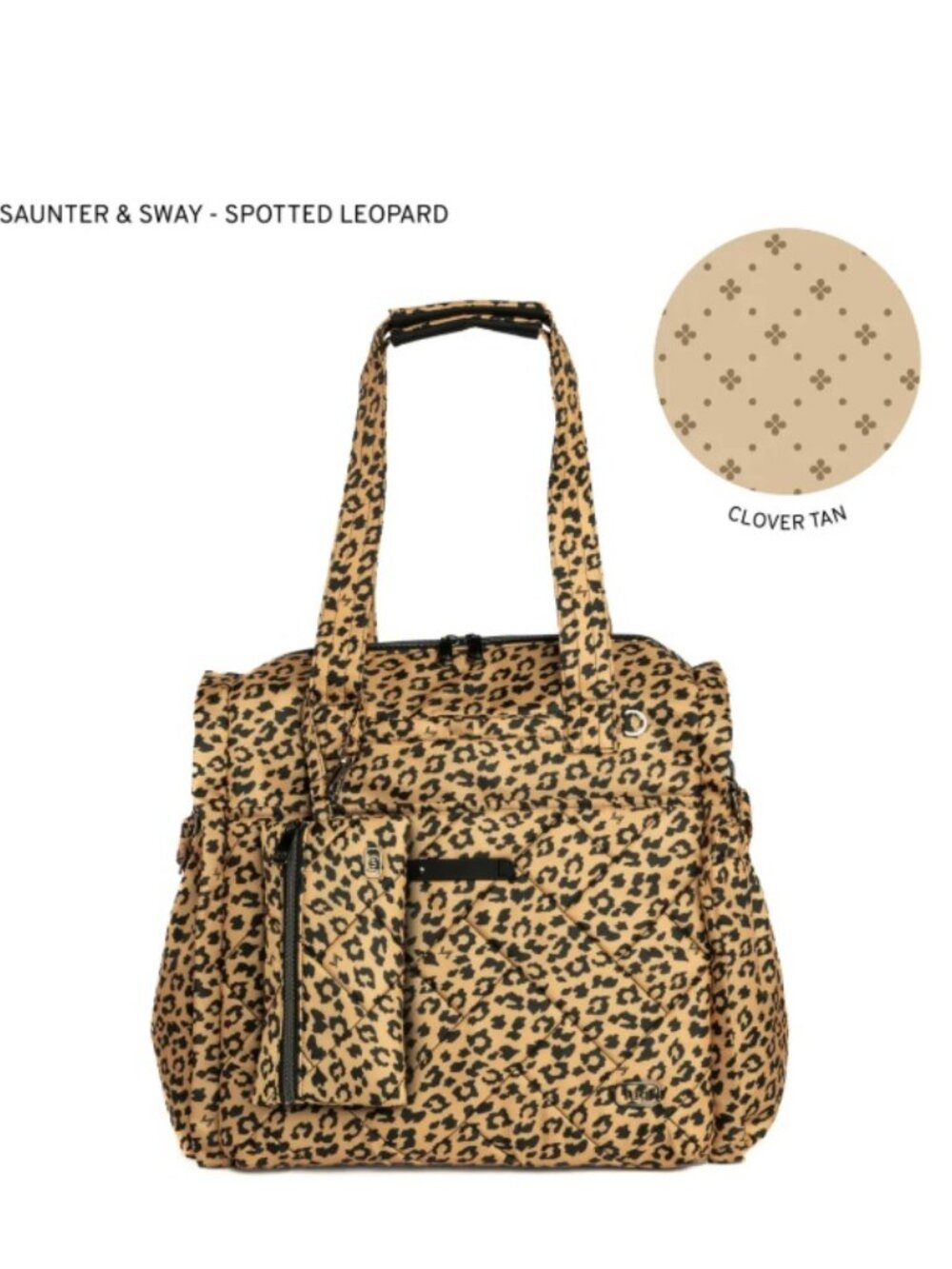 Lug Bundle Spotted Leopard Saunter Weekender Bag and Whirly Wristlet Wallet - Picture 2 of 10